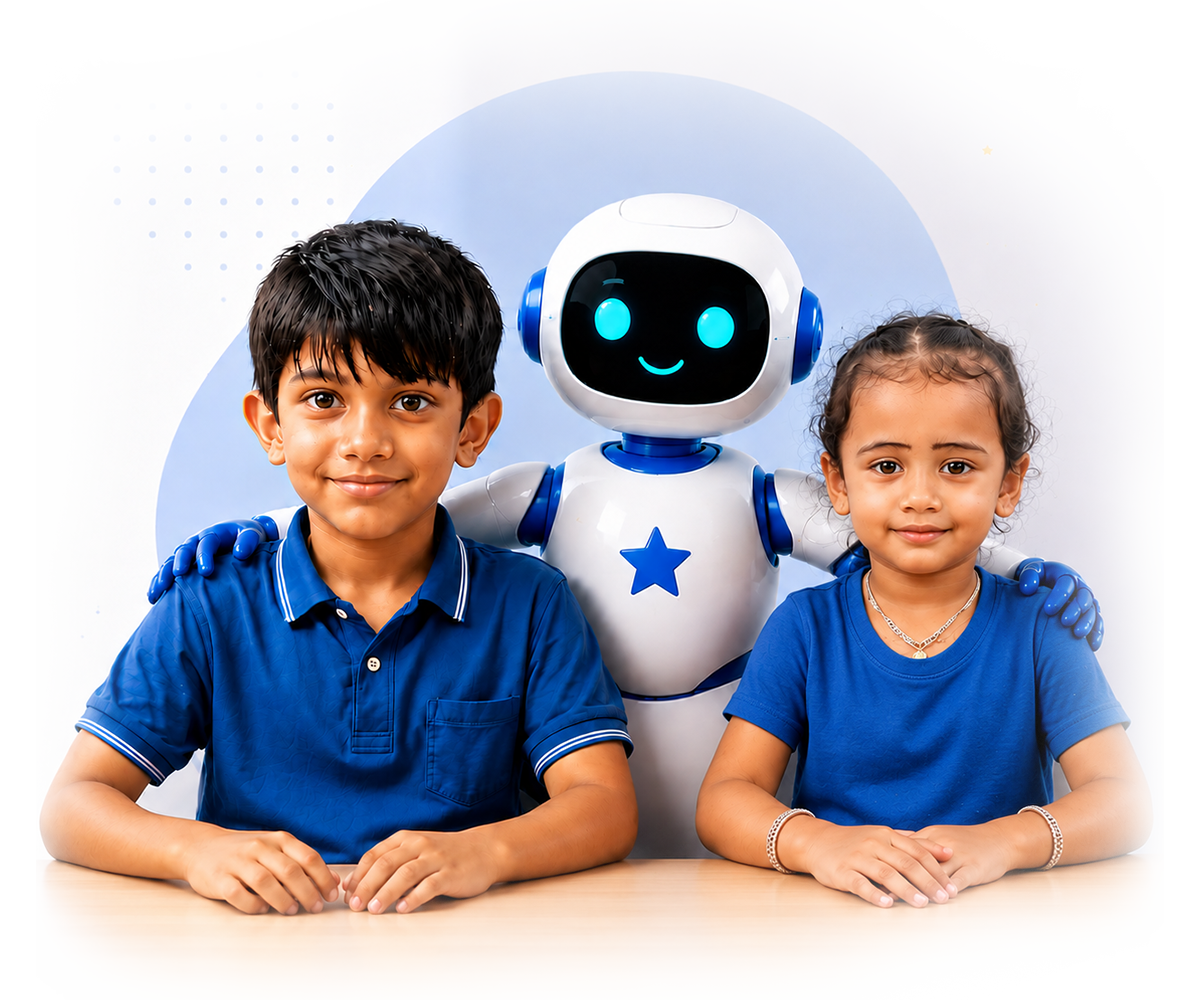 Children learning through AI powered personalized education at Junior Hope